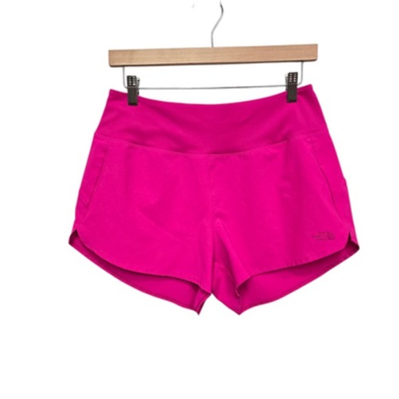 The North Face Shorts Womens Medium Hot Pink Running Athletic Split Hem Pockets - Picture 1 of 9